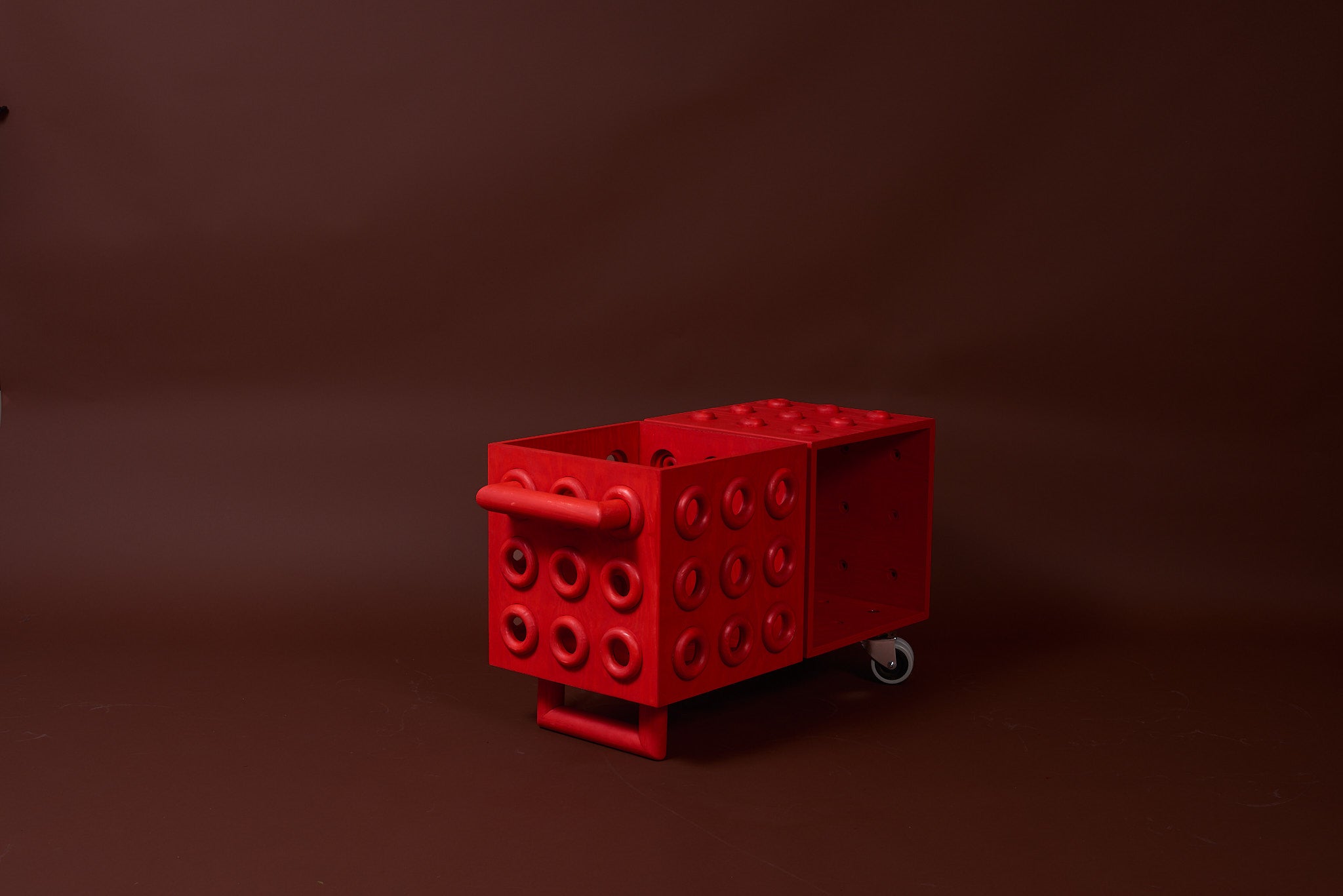 2X KUB RÖD - Handtag / hjul / stöd