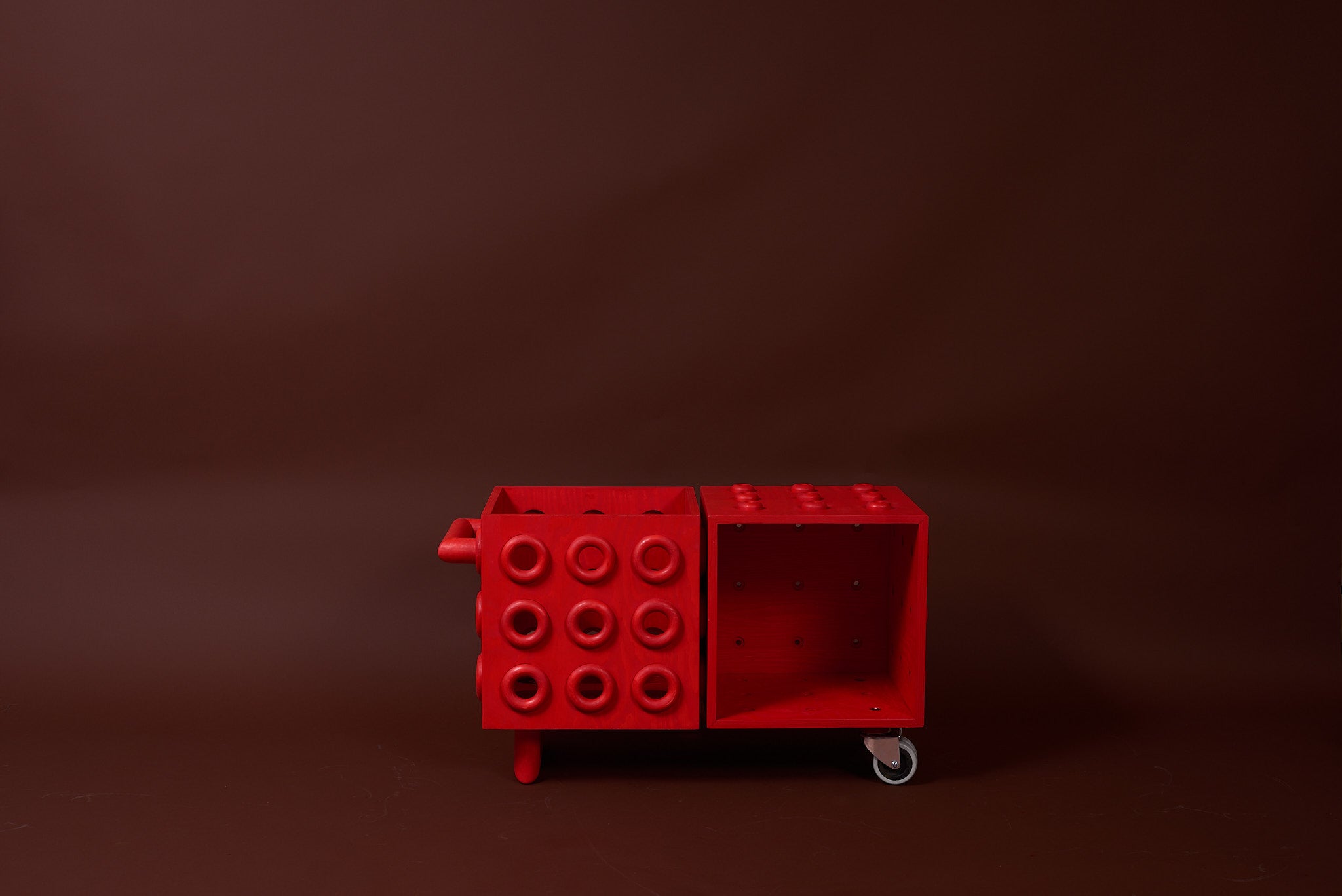 2X KUB RÖD - Handtag / hjul / stöd